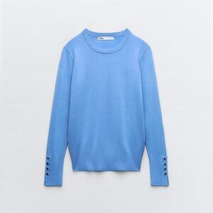 ZARA Long Sleeve Sweater - Blue (Size S)